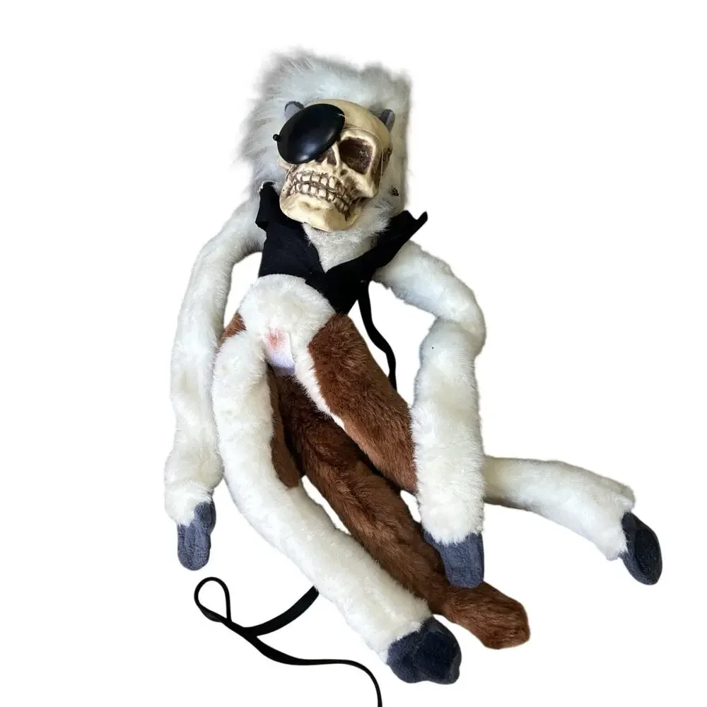 Wild Republic Halloween Monkey Skull Pirate Plush To Tamarin Stuffed Vintage